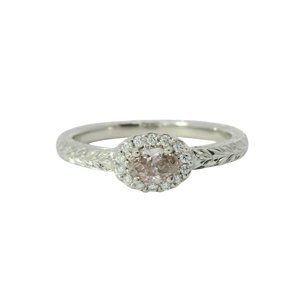 ダイヤモンドリング 〔PT950/0.28ctファンシーダイヤモンド〕ルアホアノリング0.35ct＃13号