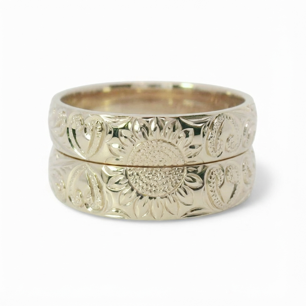 〔K14シャンパンゴールド〕マナオラナ４リング