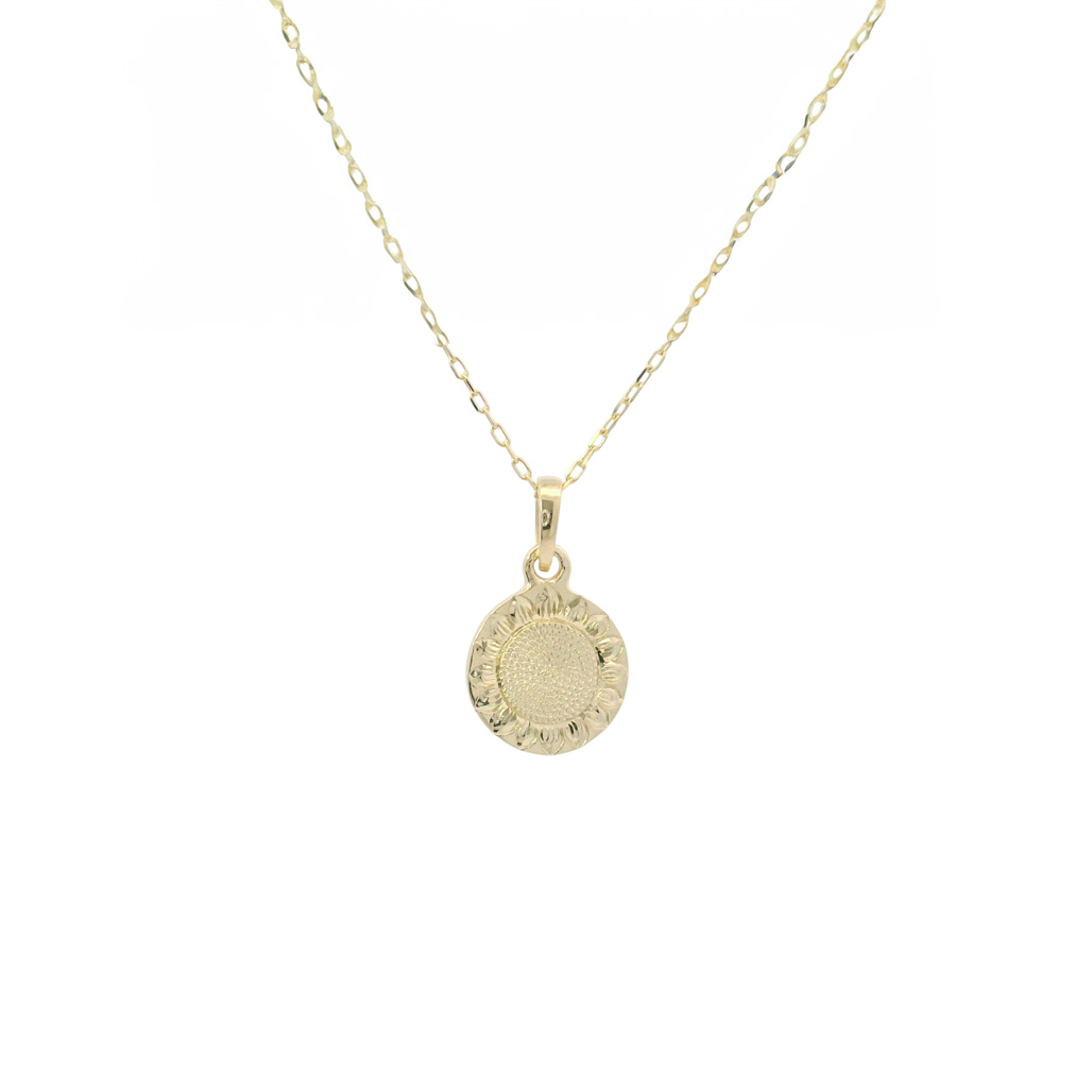 ハワイアンジュエリー[K10YG] 幸福を呼ぶ ひまわり　マラマMナナラ　ゴールドペンダント