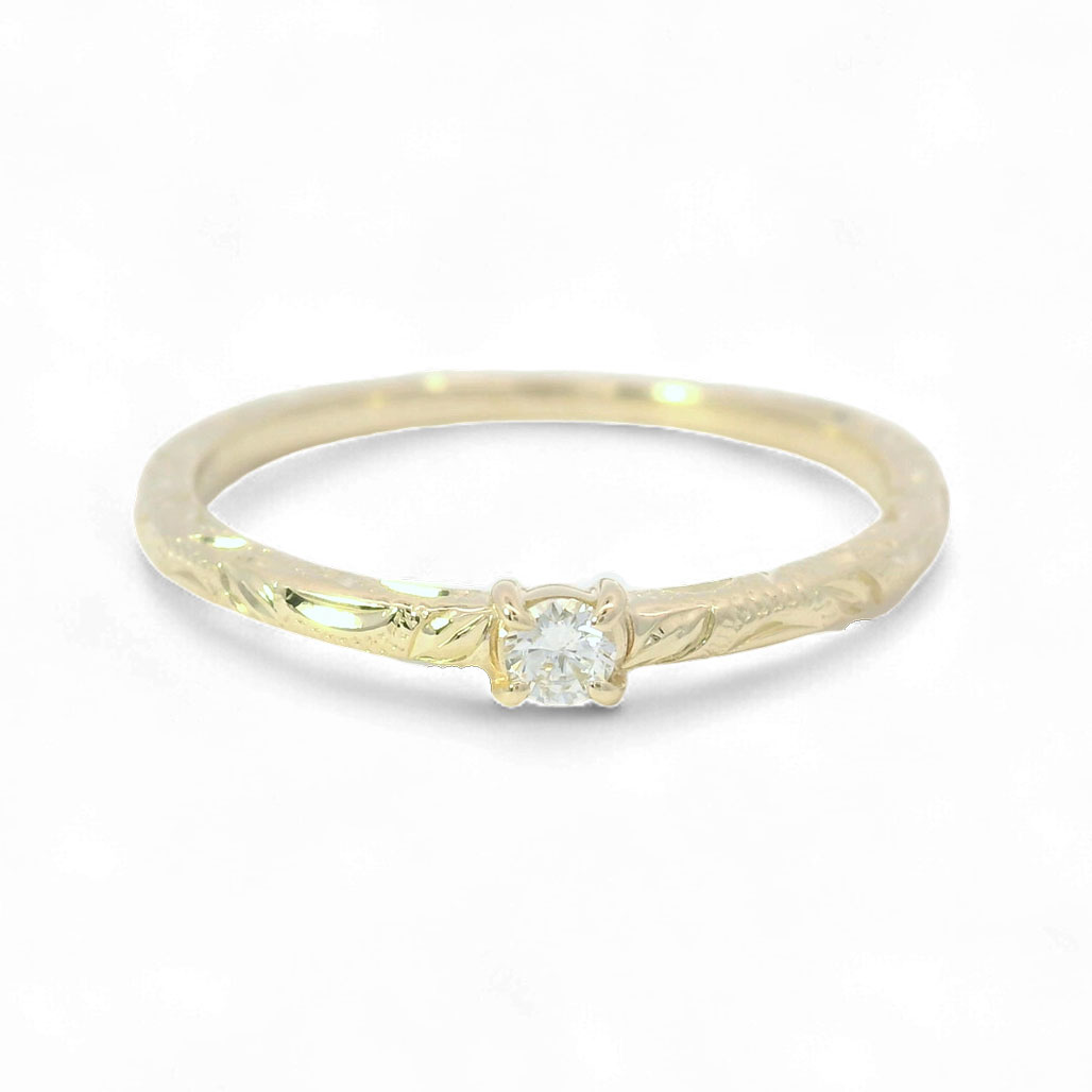 ハワイアンジュエリー〔K10YG・ダイヤモンド〕マヘアラニダイヤモンドリング0.05ct