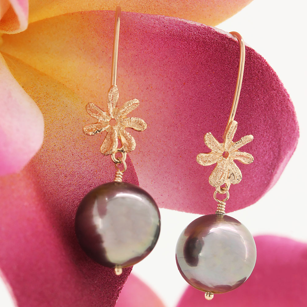 ハワイアンジュエリー[K10YG,PG] ティアナ タヒチアン マーキスフック  